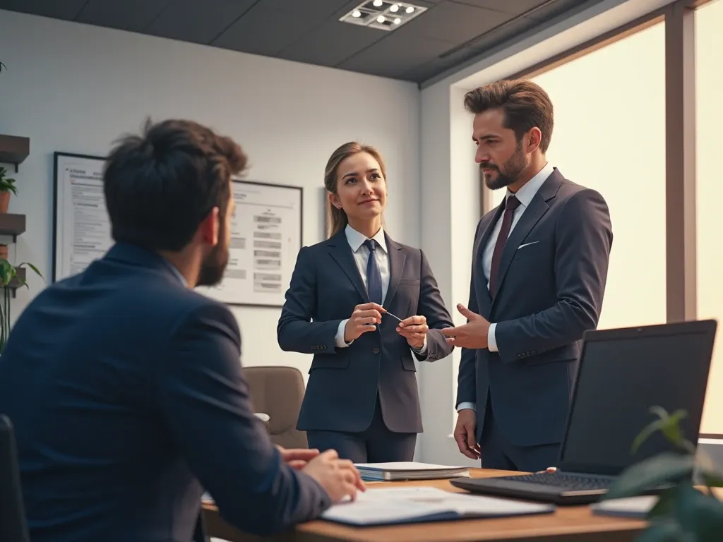 Top custom tax lawyer in Karachi providing expert legal assistance for customs clearance, engaging with clients to navigate complex regulations and ensure smooth compliance processes in a professional office environment.
