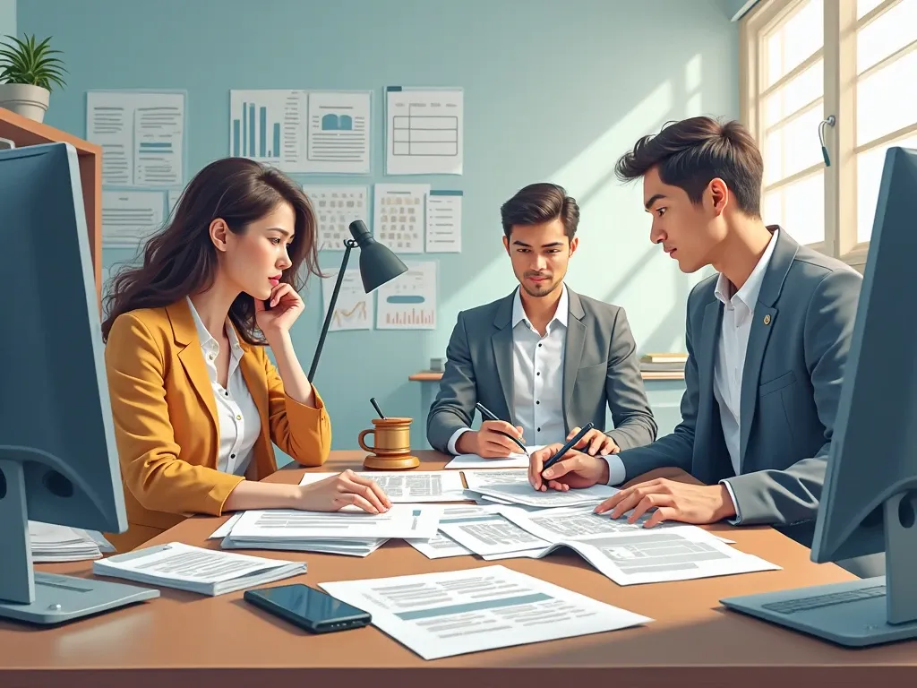 FBR audit assistance in Karachi providing expert guidance on GST filing and tax compliance, ensuring accurate documentation and adherence to regulatory requirements in a professional office environment.