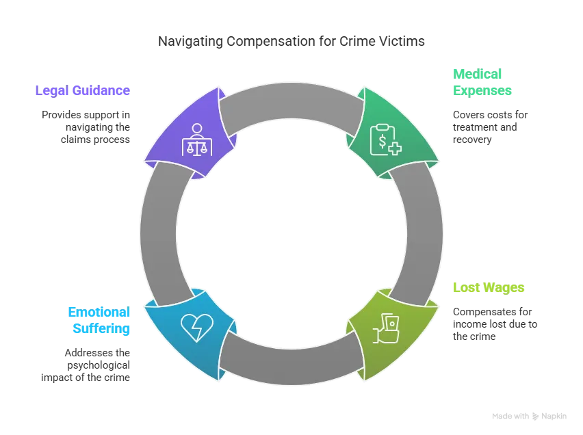 Diagram illustrating the cycle of legal confidence, highlighting key stages including emotional support, financial assistance, evidence gathering, and trust building in a circular process.