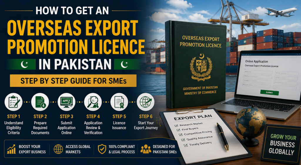 How to Get an Overseas Export Promotion Licence in Pakistan | Step by Step Guide for SMEs​