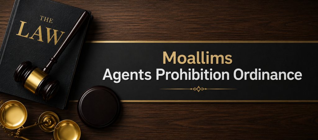 Moallims Agents Prohibition Ordinance